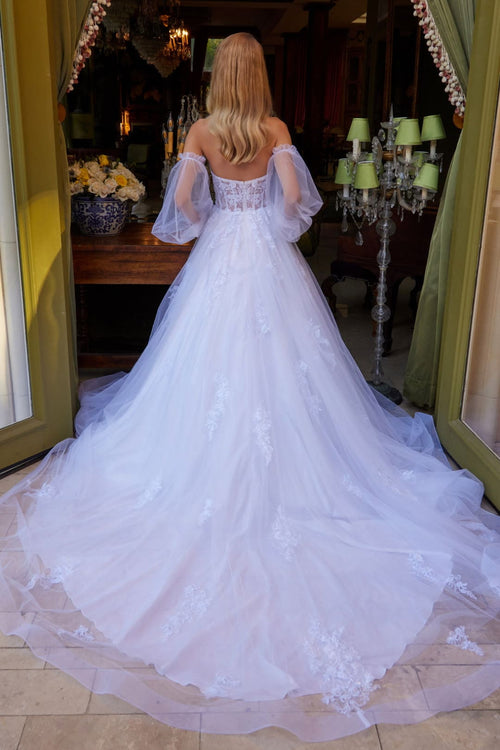 Puff Sleeve Bridal Ball Gown by GLS Gloria GL3579 - Long Formal Dresses