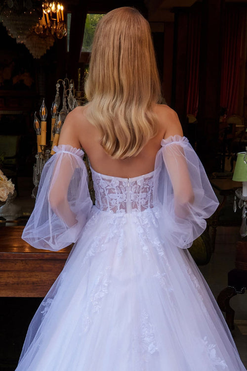 Puff Sleeve Bridal Ball Gown by GLS Gloria GL3579 - Long Formal Dresses