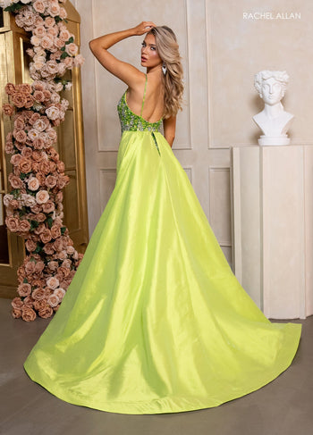 Rachel Allan 50291 Puff Sleeve Overskirt Romper