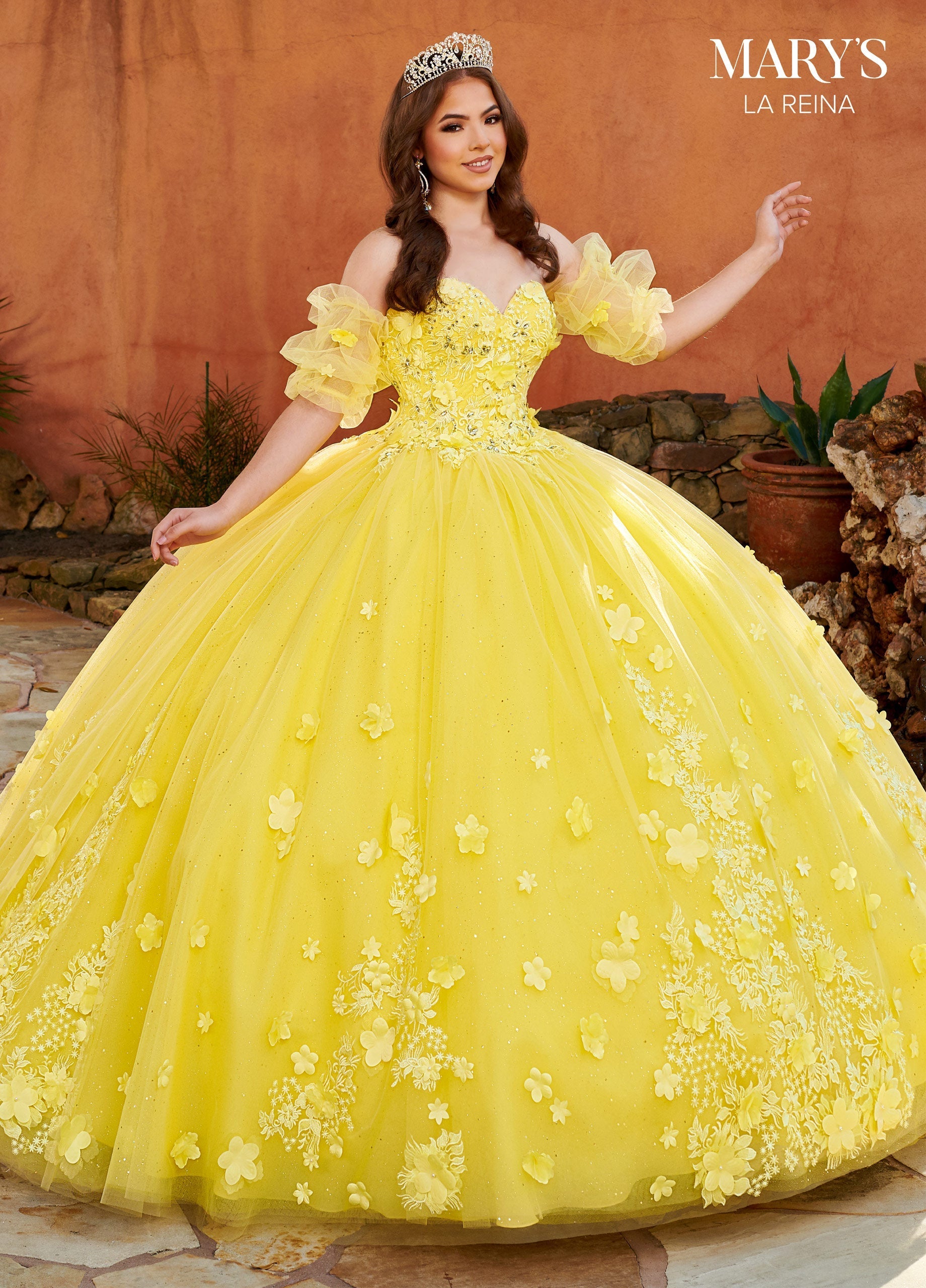 Mary's Bridal MQ2159 Puff Sleeves Quinceanera Dress