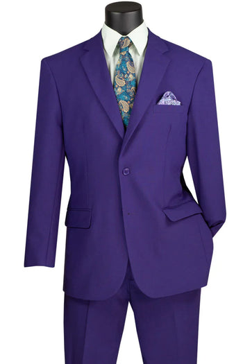 Purple Groomsmen Suit for Men & Boys - Perfect for Weddings + Free Tie - Purple / 36Short - suits