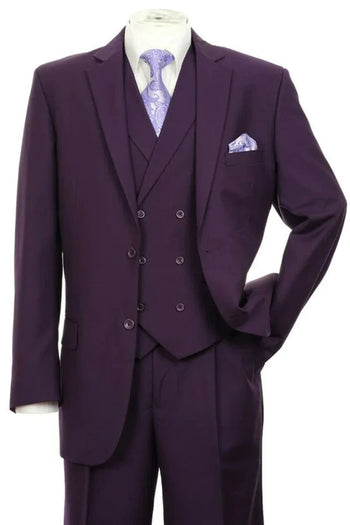 Purple Groomsmen Suit for Men & Boys - Perfect for Weddings + Free Tie - Purple / 38Long - Suits