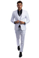 Traje básico liso de dos botones para hombre, corte entallado, con chaleco, color blanco