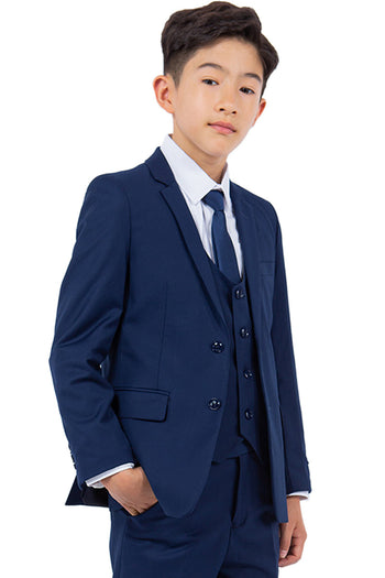 Boys Suit Perry Ellis Vested Boy's Wedding Suit in Cobalt Blue