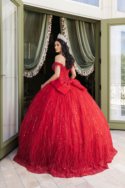 Quince Dress Sweetheart Sleeveless Sequin Ball Dance By Layla K Lk264 - RED / 4 - Dress