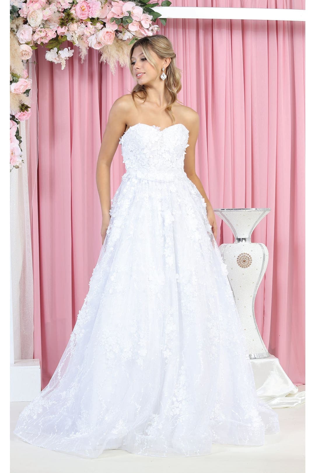 Quinceanera Ball Gown And Plus Size - WHITE / 4