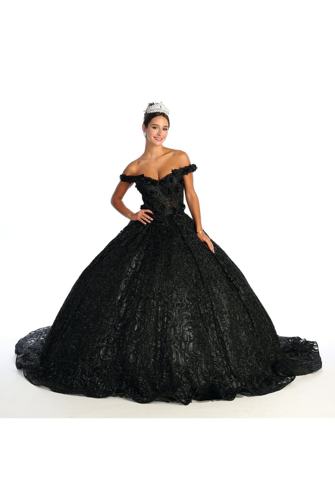 Quinceanera Dress Ball Gown Embroidered Glitter Off Shoulder LK169 - Dress