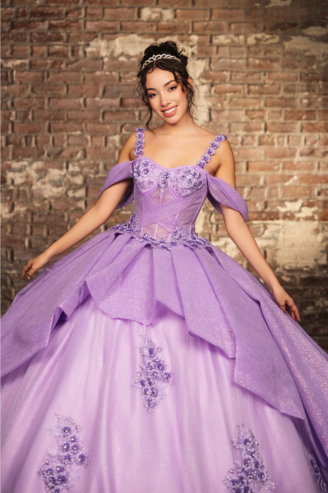 Quinceanera Dress Prom Ball Gown Cold-Shoulder Sweetheart by LK250 - Dress