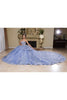 Quinceanera Dress Sweetheart Illusion Ball Gown By Layla K LK268 - DUSTYBLUE / 4 - Dress