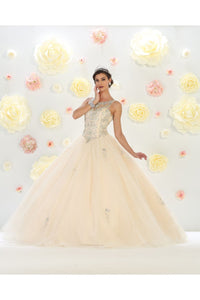 Quinceanera Party Ball Gown - CHAMPAGNE / 6