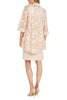 R&M Richards 1827 Petal Pink Floral Embroidered Sequin Jacket Dress