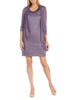 R&M Richards Violet 3/4 Sleeve Short Evening Jacket Dress