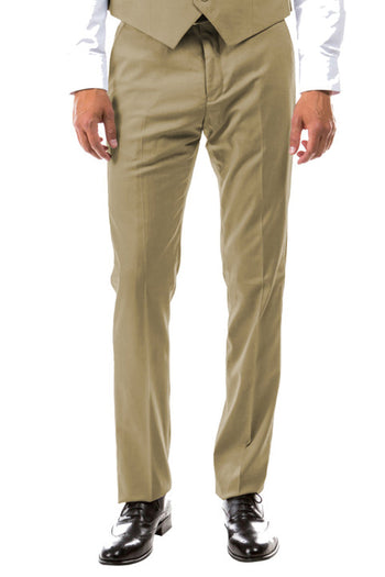 Men's Tan Wool Suit Separate Pants by Zegarie Suits