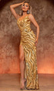 Rachel Allan 70722 Shimmering Deep V-Neck Sheath Gown