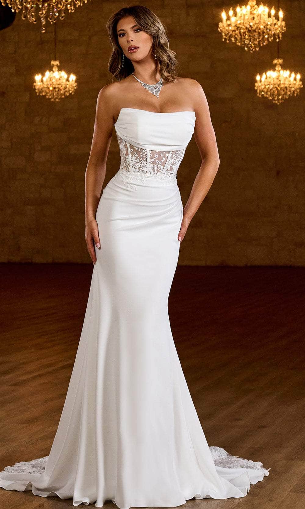 Rachel Allan Bridal RB2185 - Strapless Sheer Corset Bridal Gown Special Occasion Dresses 00 /  Ivory Nude