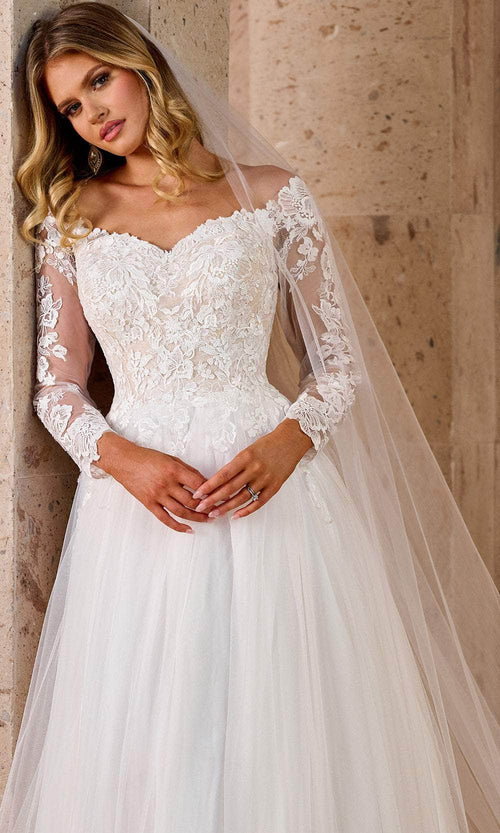 Rachel Allan RB2186 Bridal Floral Lace A Line Bridal Gown
