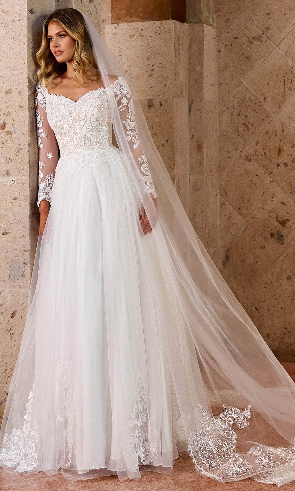Rachel Allan RB2186 Bridal Floral Lace A Line Bridal Gown