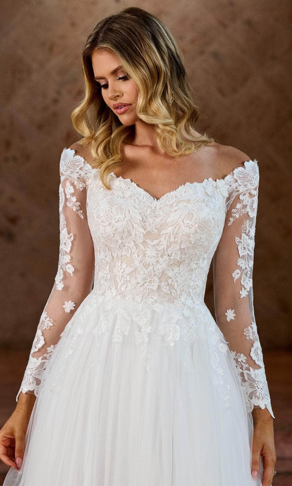 Rachel Allan RB2186 Bridal Floral Lace A Line Bridal Gown