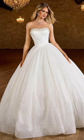 Rachel Allan RB6149 Bridal Glittered Strapless Bridal Ballgown