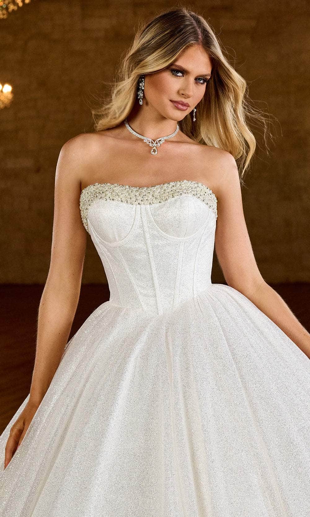Rachel Allan RB6149 Bridal Glittered Strapless Bridal Ballgown