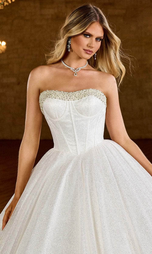 Rachel Allan RB6149 Bridal Glittered Strapless Bridal Ballgown