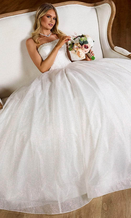 Rachel Allan RB6149 Bridal Glittered Strapless Bridal Ballgown