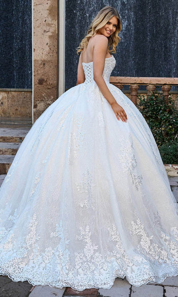 Rachel Allan RB6154 Bridal Strapless Scalloped Lace Bridal Ballgown