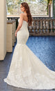 Rachel Allan M781 Embroidered Lace Mermaid Wedding Gown With Cape