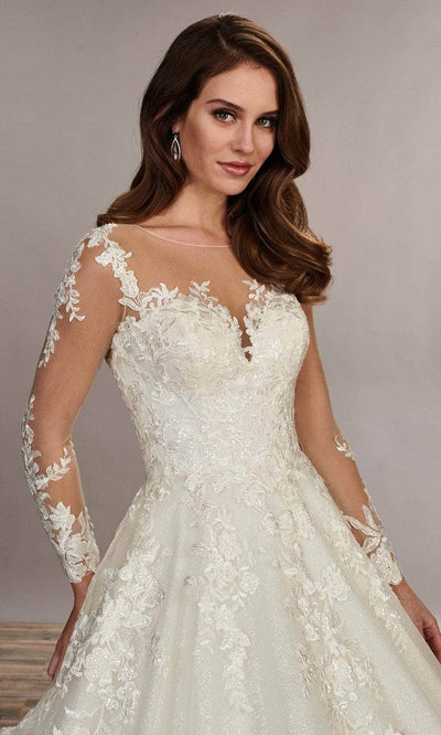 Rachel Allan MB3079 Embroidered Illusion Neckline Wedding Gown