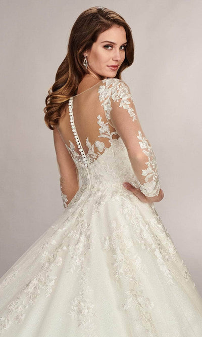Rachel Allan MB3079 Embroidered Illusion Neckline Wedding Gown