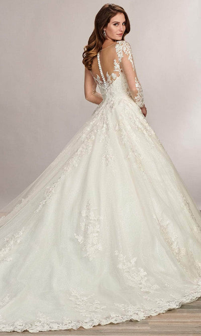 Rachel Allan MB3079 Embroidered Illusion Neckline Wedding Gown