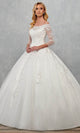Rachel Allan MB6072 Off-Shoulder Glitter Tulle Wedding Dress