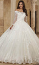 Rachel Allan MB6089 Off-Shoulder Beaded Lace Ball Gown