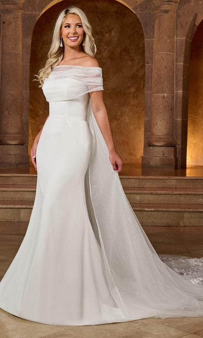 Rachel Allan RB2172 - Sweetheart Bridal Gown with Cape Bridal Dresses 0 / White