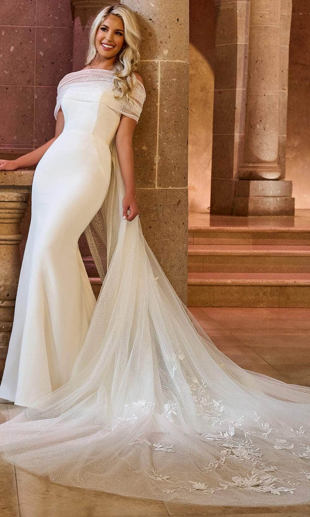 Rachel Allan RB2172 Sweetheart Bridal Gown with Cape