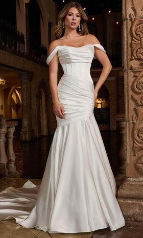 Rachel Allan RB2205 Satin Bridal Gown with Ruched Bodice