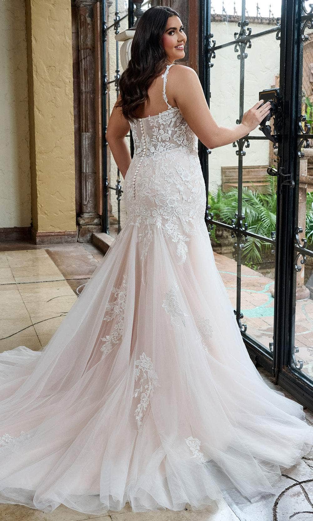 Rachel Allan RB2206 Beaded Lace Mermaid Wedding Gown
