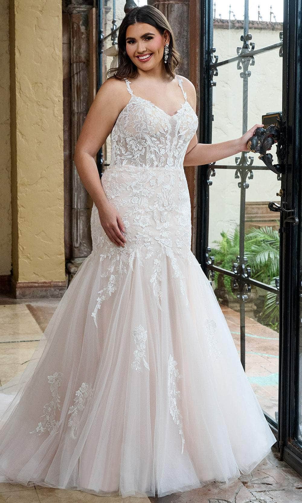 Rachel Allan RB2206 Beaded Lace Mermaid Wedding Gown