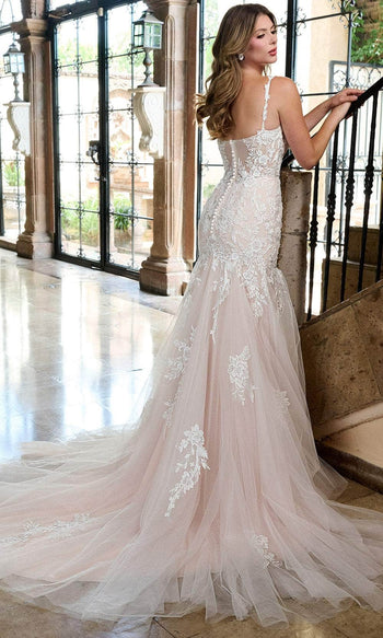Rachel Allan RB2206 Beaded Lace Mermaid Wedding Gown