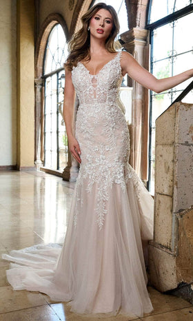 Rachel Allan RB2209 Bridal Gown with Beaded Illusion Bodice