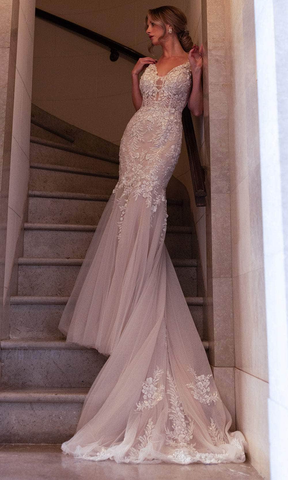 Rachel Allan RB2209 Bridal Gown with Beaded Illusion Bodice