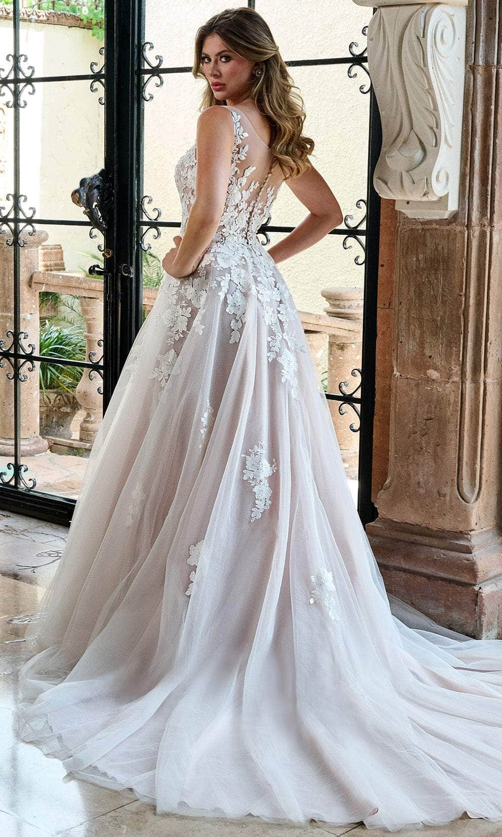 Rachel Allan RB2210 Floral Lace Applique Wedding Ballgown