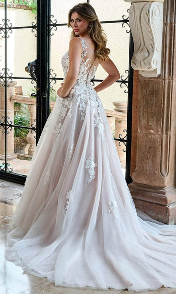Rachel Allan RB2210 Floral Lace Applique Wedding Ballgown