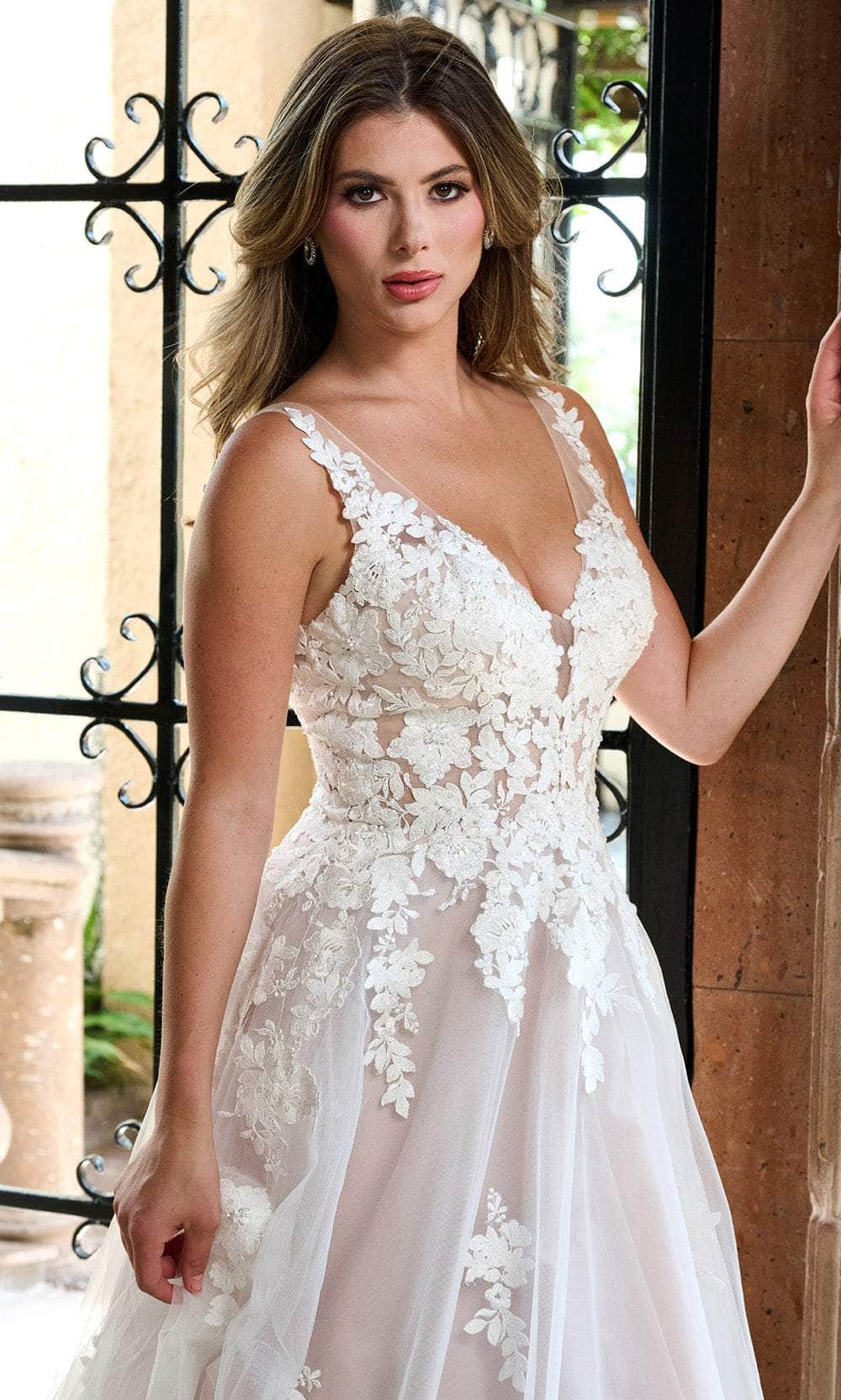 Rachel Allan RB2210 Floral Lace Applique Wedding Ballgown