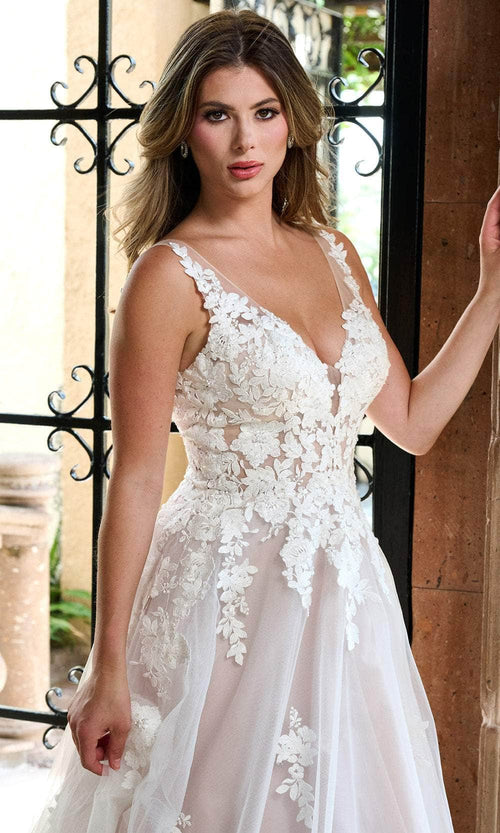Rachel Allan RB2210 Floral Lace Applique Wedding Ballgown