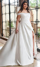 Rachel Allan RB2213 Satin Off-Shoulder Wedding Gown