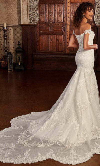 Rachel Allan RB3167 Off-Shoulder Lace Applique Bridal Gown