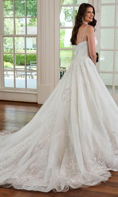 Rachel Allan RB3180 Dual Straps Lace Appliqued Bridal Gown