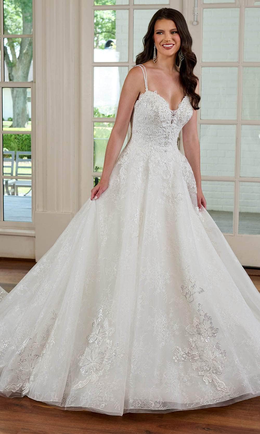 Rachel Allan RB3180 - Dual Straps Lace Appliqued Bridal Gown Bridal Dresses