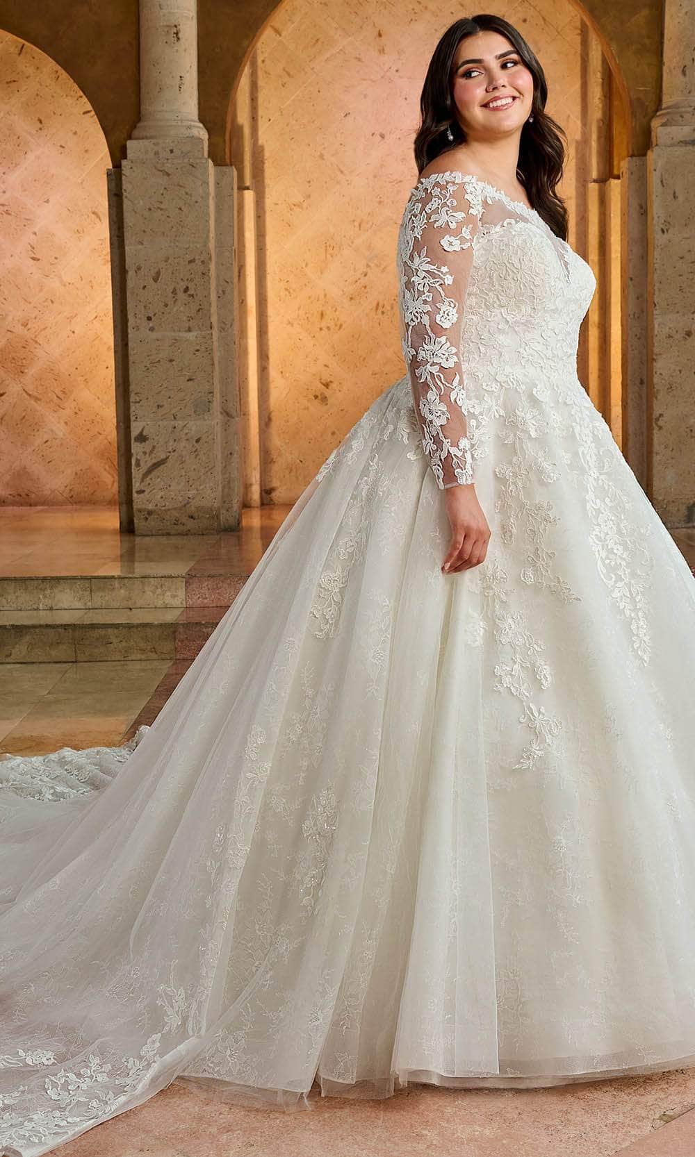 Rachel Allan RB3196 Straight Off-Shoulder Bridal Gown